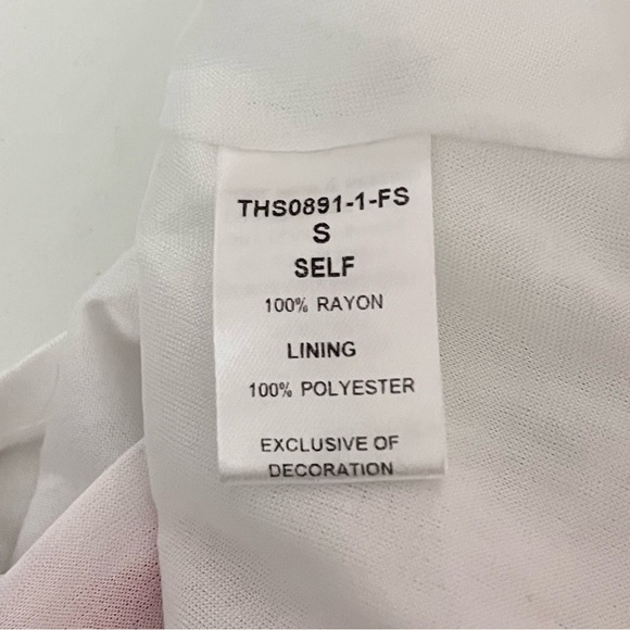 THML Striped Multicolor Pom Pom Fringe Strapless A Line Mini Dress Small - Picture 7 of 7